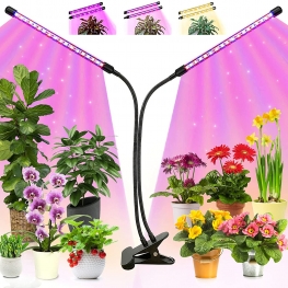 Lampada per Piante,KEAWEO LED Lampade da Coltivazione Indoor Spettro Completo,10 Livelli di Intensità,Flessibile Collo di Cigno,Timer Automatico 3H/9H/12H Semina Crescita Fioritura Fruttificazione