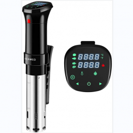 KEAWEO Sous Vide Cocina Baja Temperatura, MáQuinas Para Cocinar Al VacíO De Acero Inoxidable, Aparato De Cocina PrecisióN Circulador De InmersióN Termal Con Pantalla Lcd Legible 1100w, Recetario